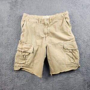 AE Men's Cargo Y2K Shorts Size 32 Khaki AE6 CG-SI Utility Drawstring Tactical
